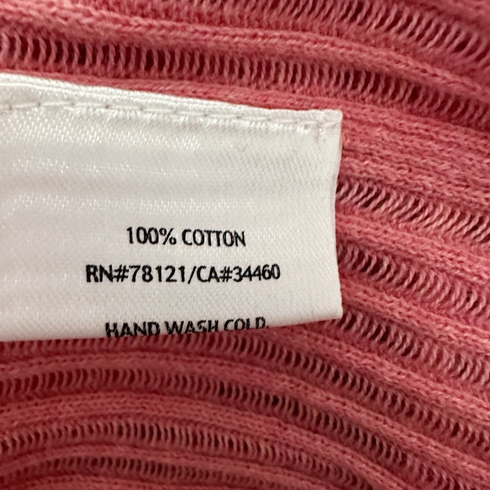 Eileen Fisher Sweater Womens Large Pink Cotton Light‎ Weight Open Knit Pull Over - Picture 7 of 11